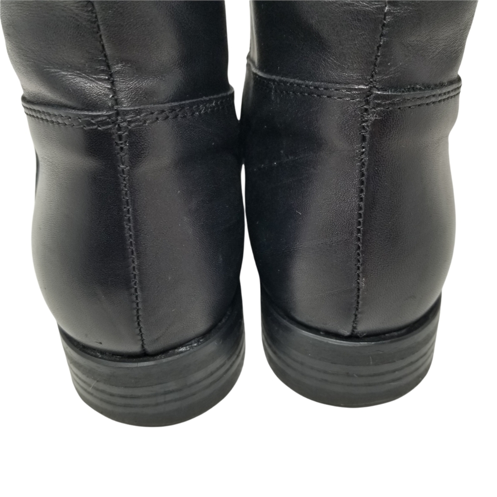 Aldo Leather Brown Black Block Riding Boots - Picture 12 of 14